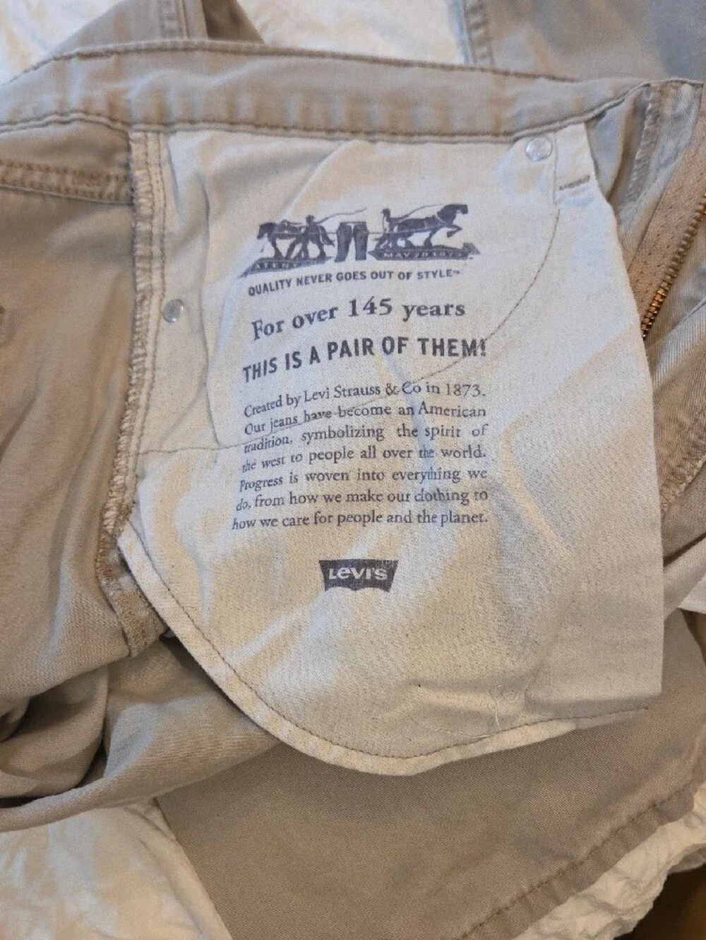Levi's Light Khaki Straight Leg Chinos